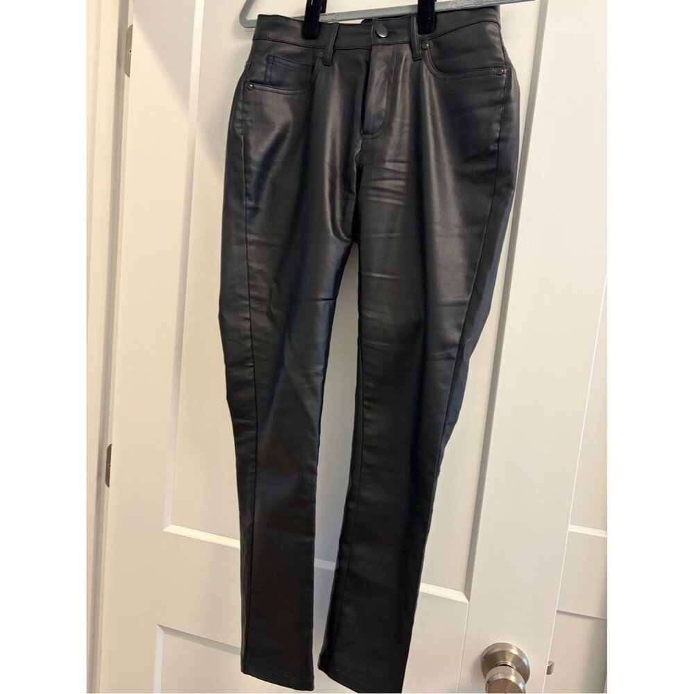 VENUS Black Faux Leather Pants